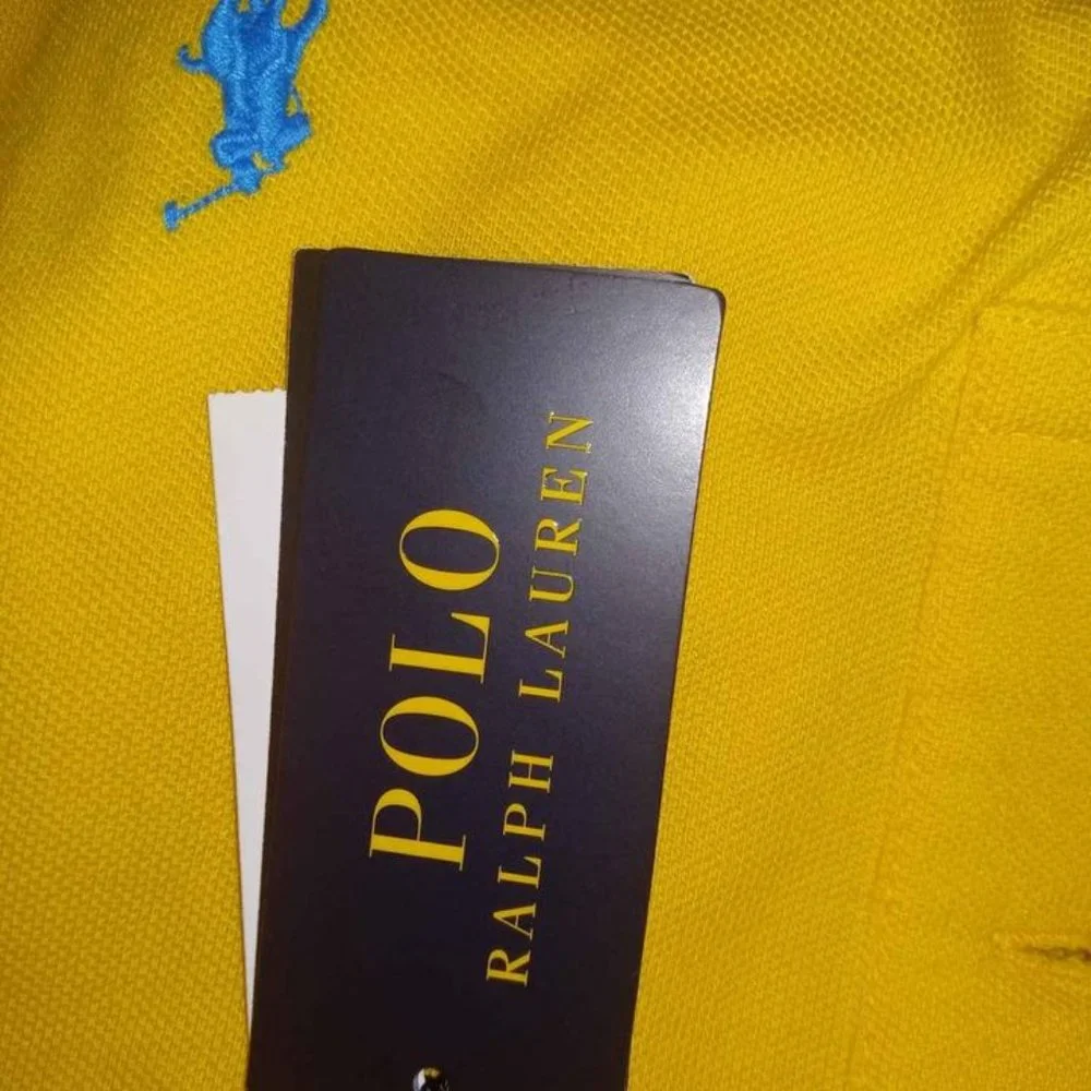 New Polo Ralph Lauren Golf Polo Classic Fit Yellow Short Sleeve Mens Size L